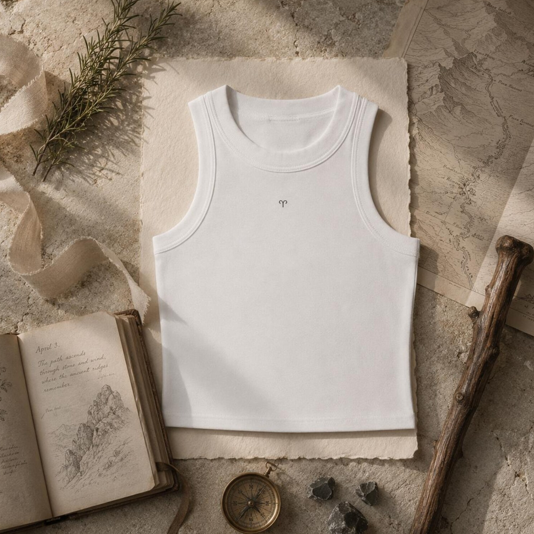 Zodiac White Tank Top - Aries