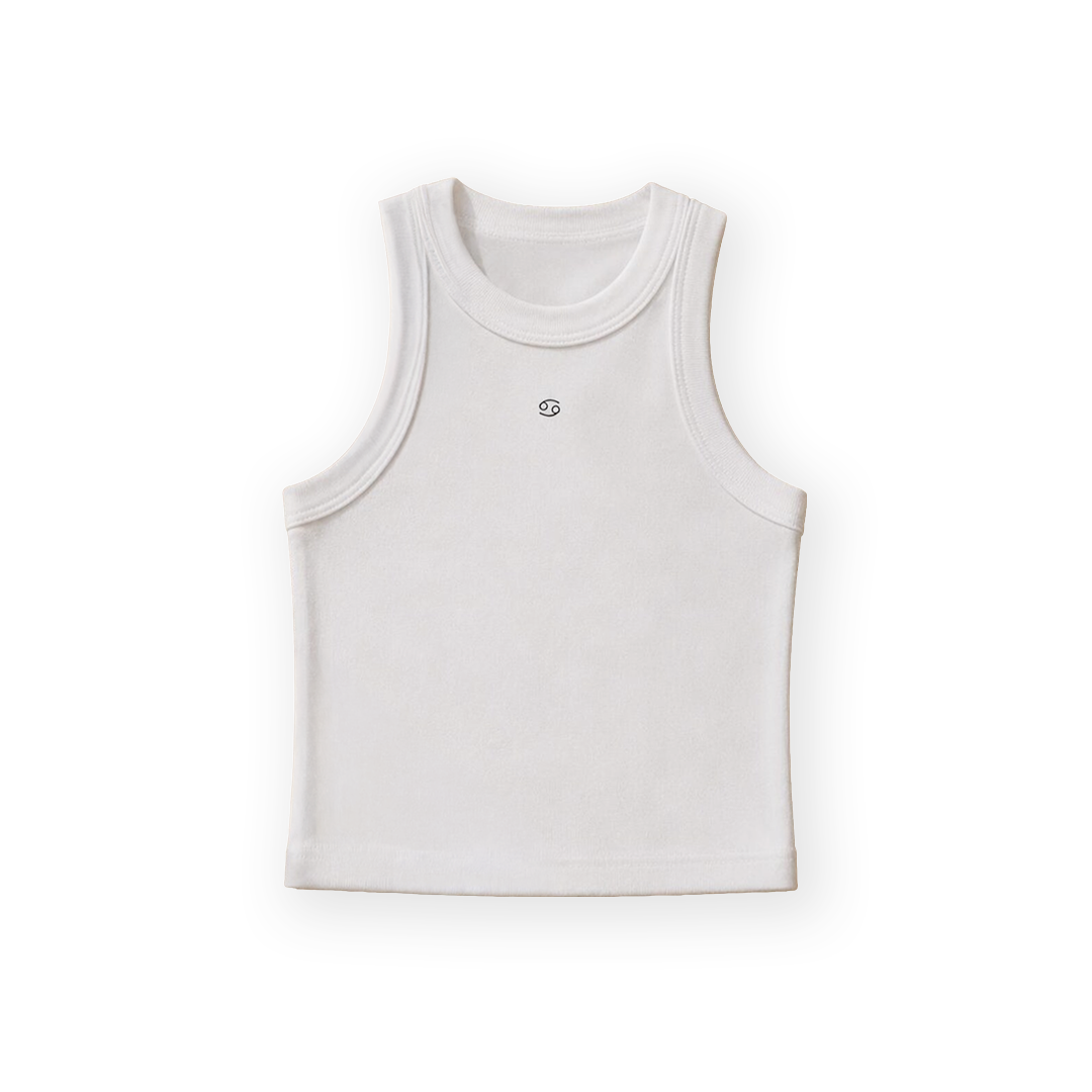 Zodiac White Tank Top - Cancer