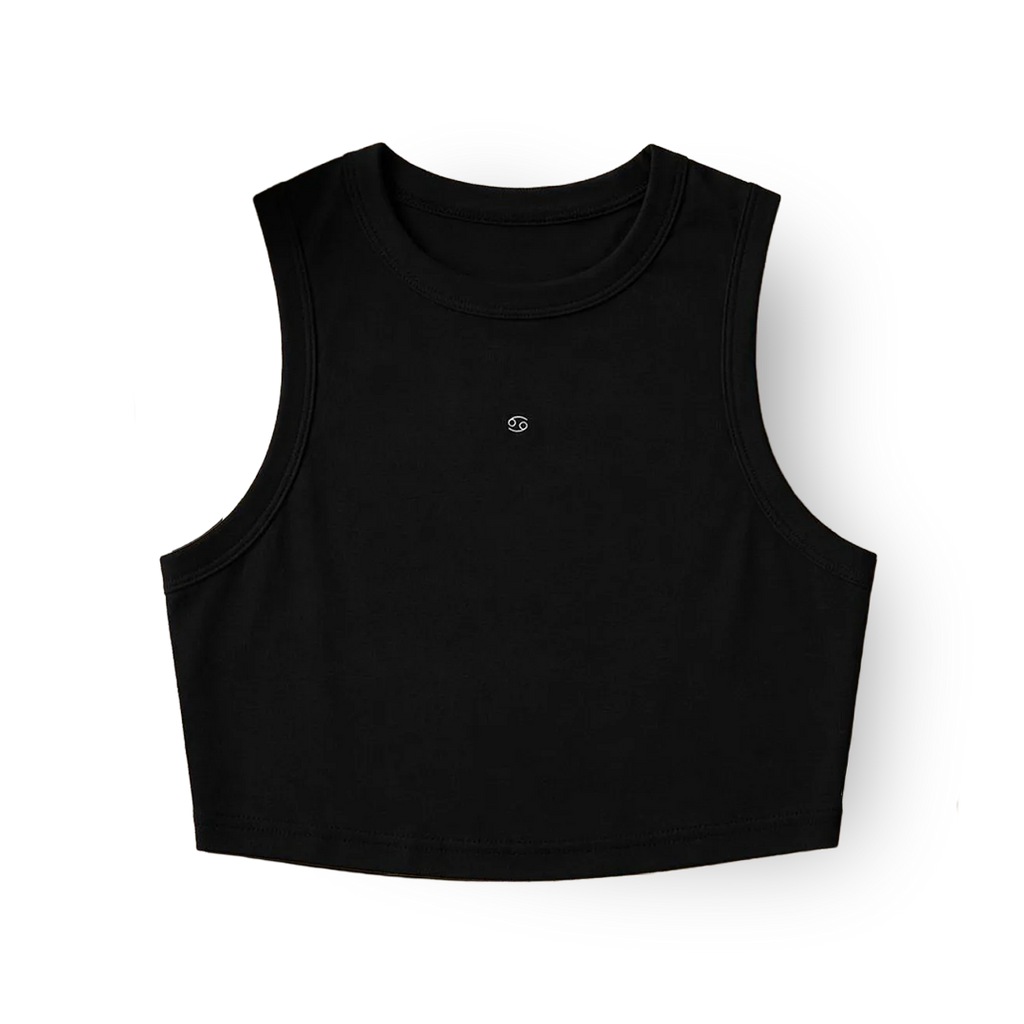 Zodiac Black Crop Top - Cancer