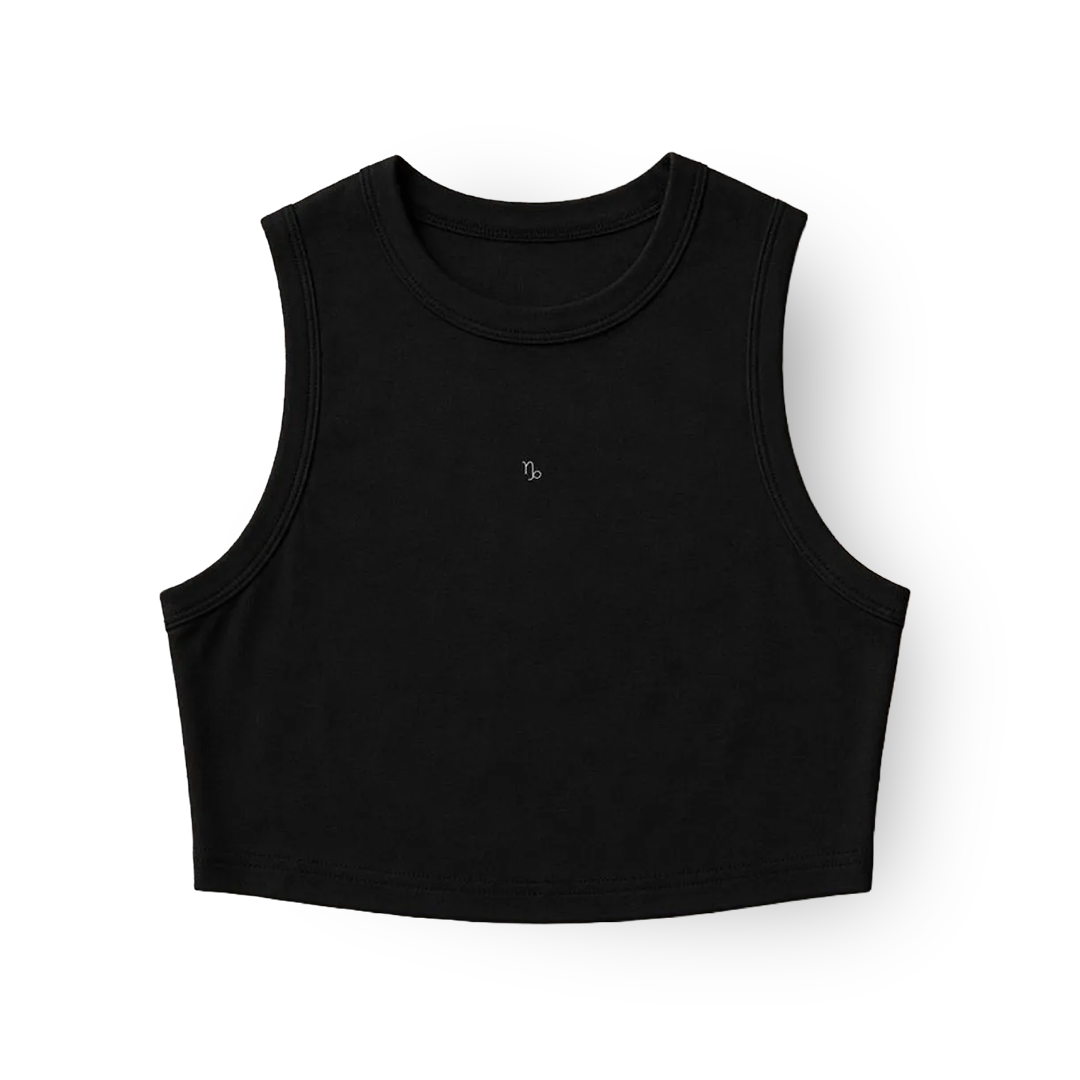 Zodiac Black Crop Top - Capricorn