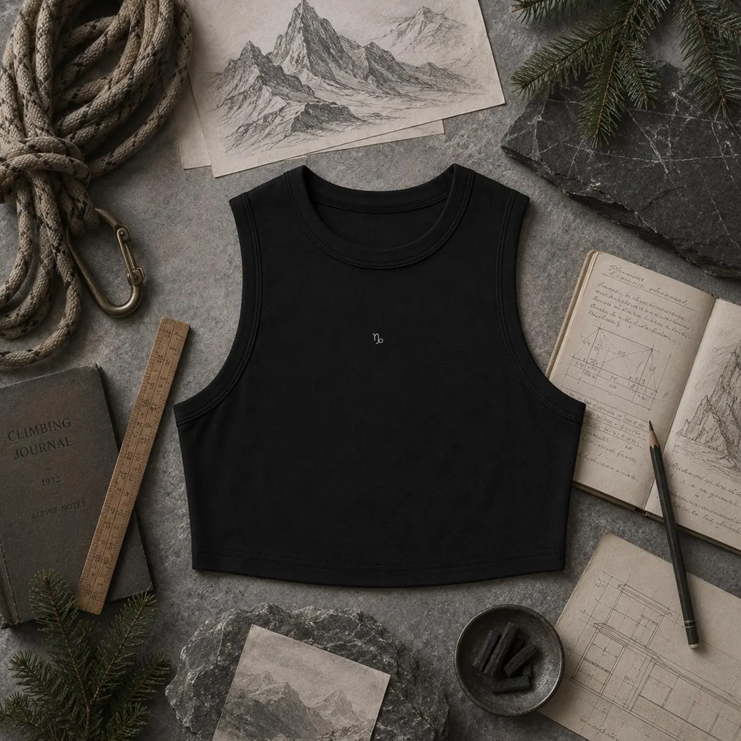 Zodiac Black Crop Top - Capricorn