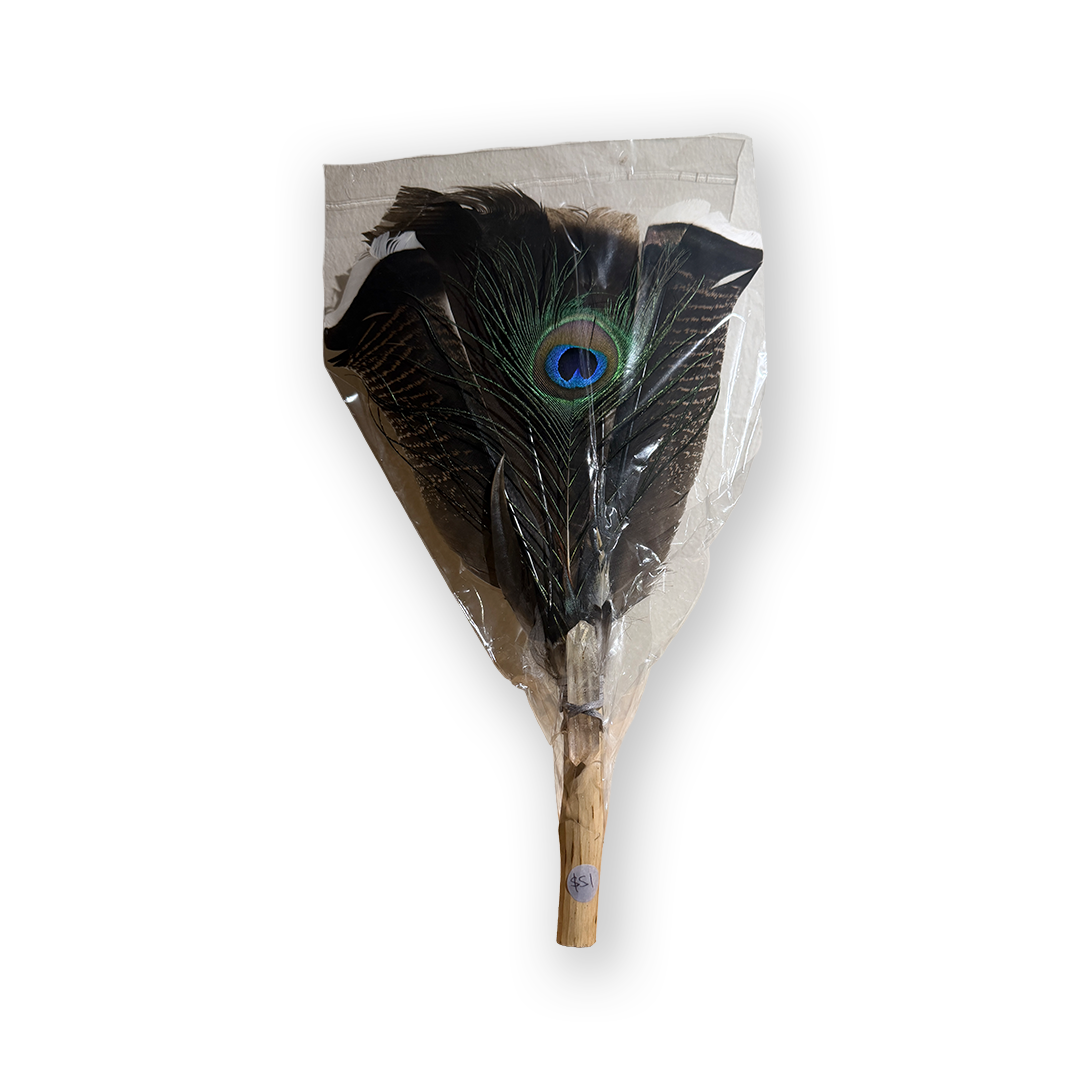 Feathered Smudging Fan with Crystal