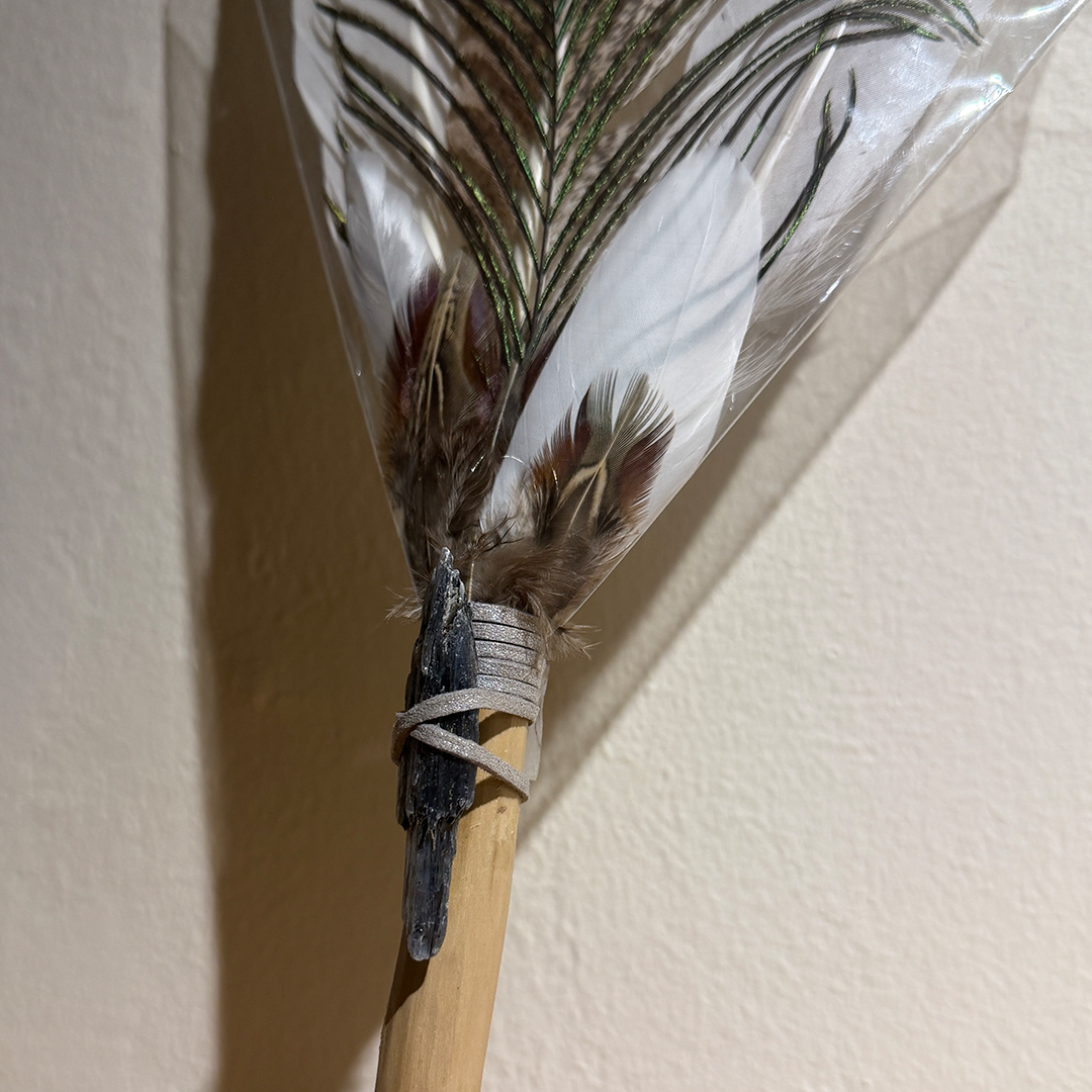Feathered Smudging Fan with Crystal