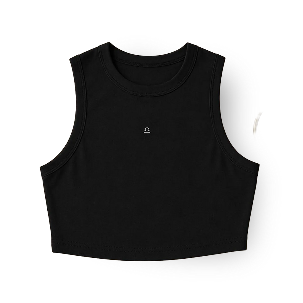 Zodiac Black Crop Top - Libra