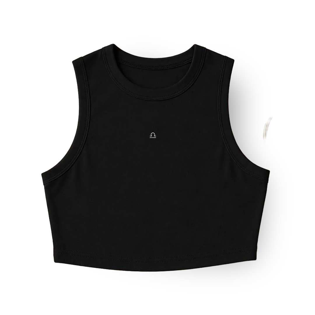 Zodiac Black Crop Top - Libra