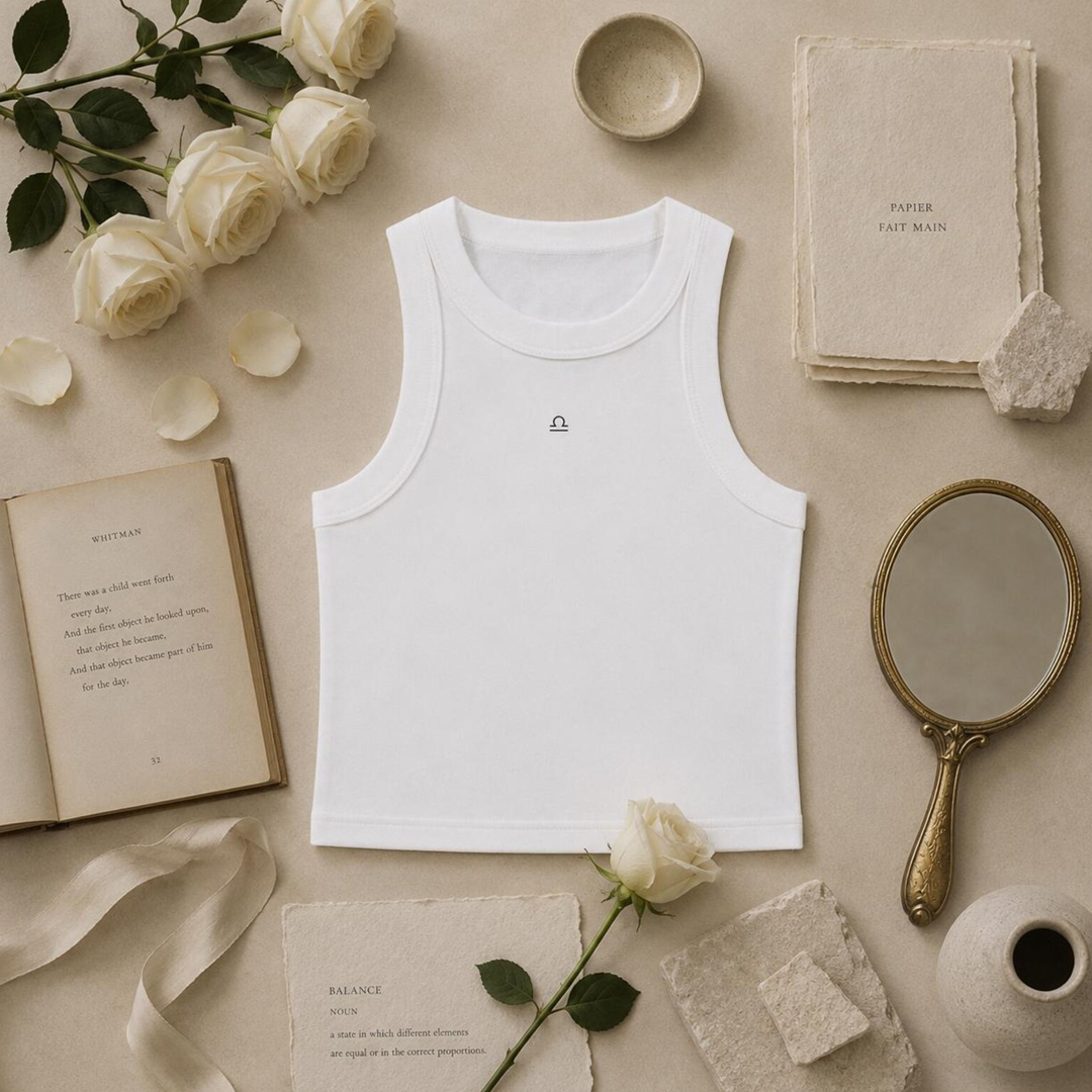 Zodiac White Tank Top - Libra