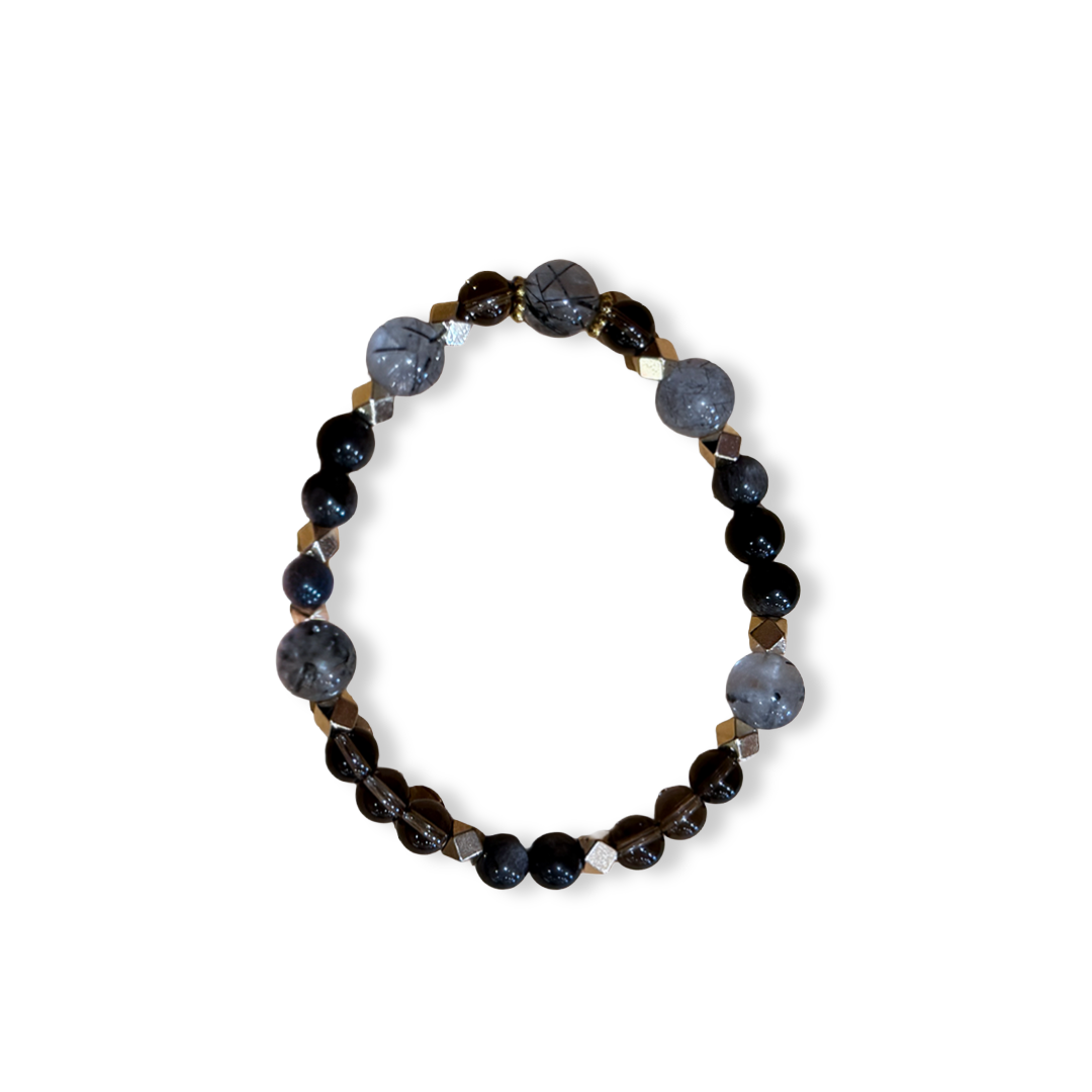Protection Quartz & Obsidian Bracelet