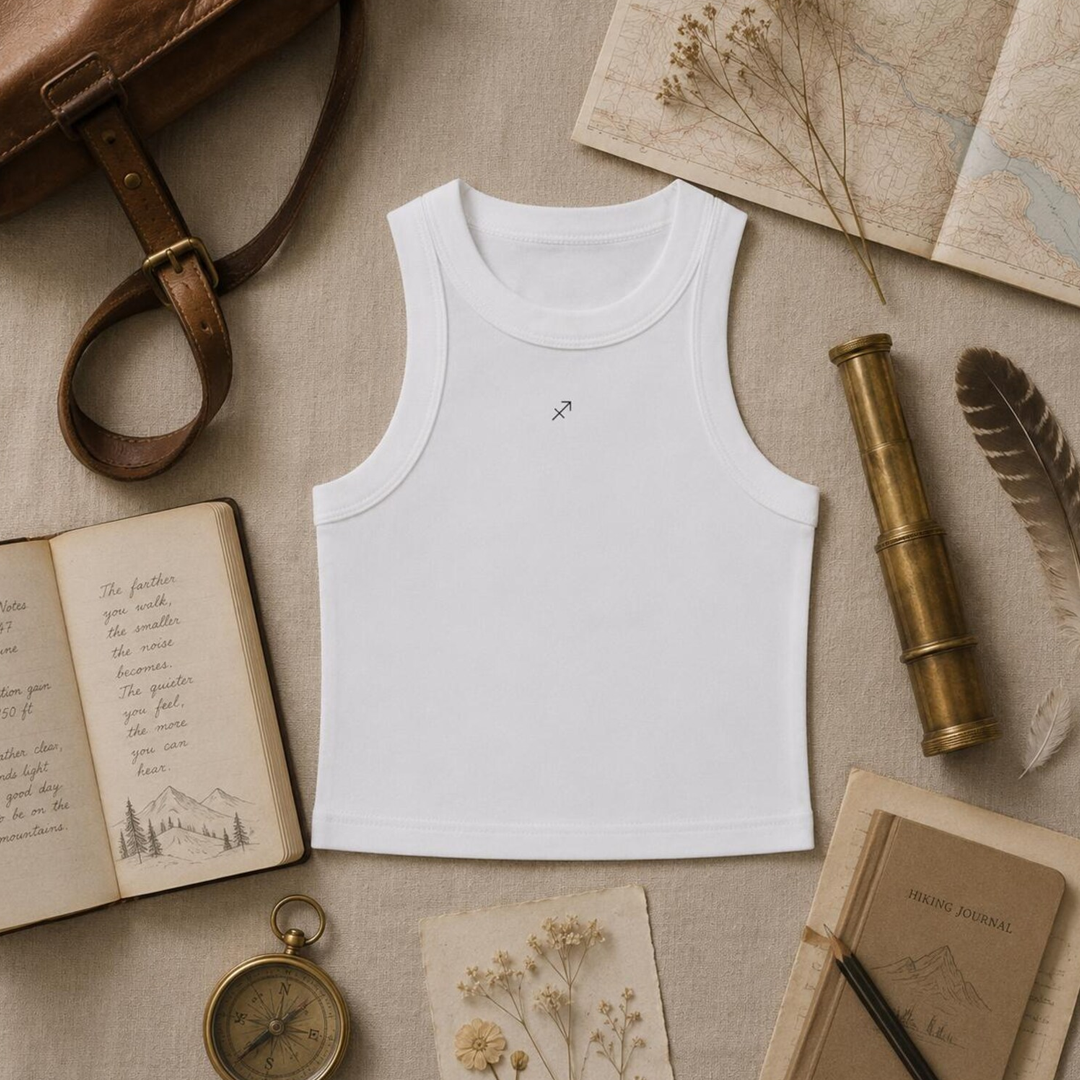 Zodiac White Tank Top - Sagittarius