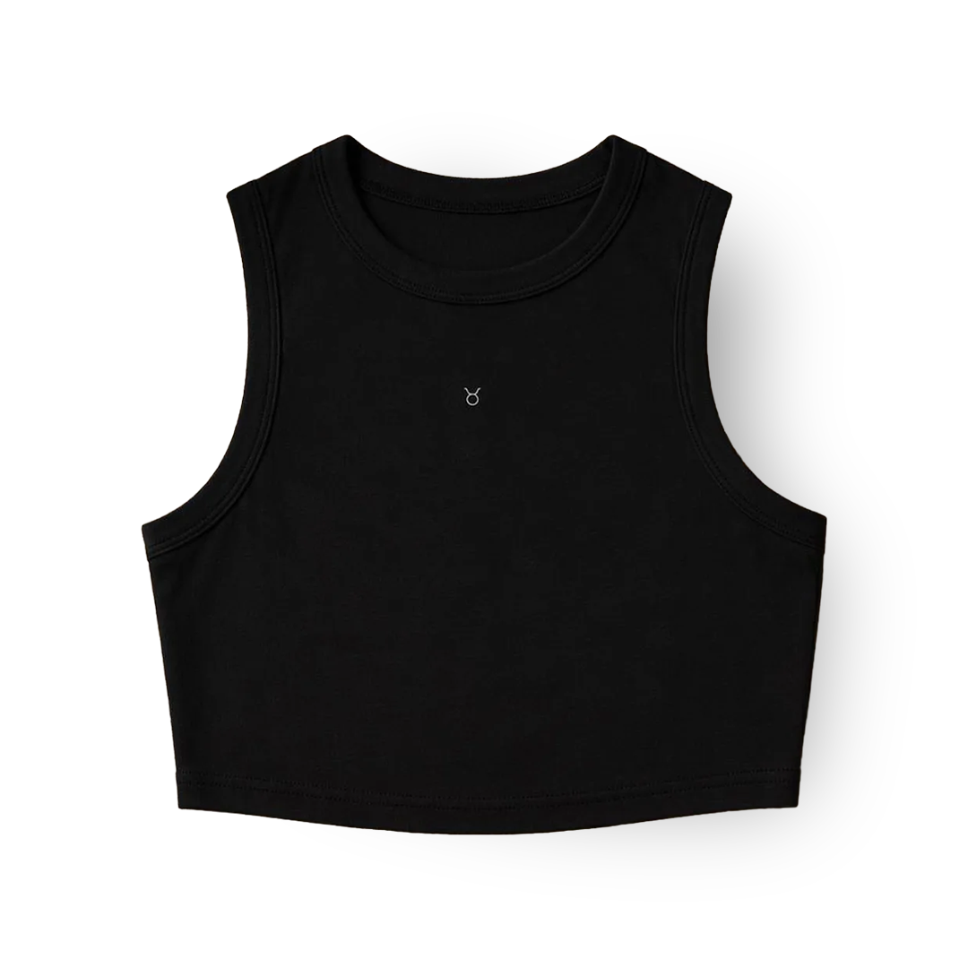 Zodiac Black Crop Top - Taurus