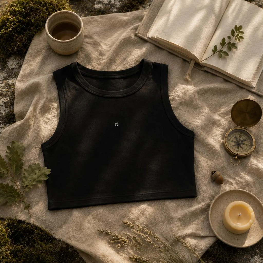 Zodiac Black Crop Top - Taurus